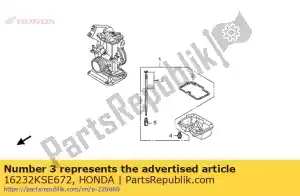 Honda 16232KSE672 conjunto de agulha, jato - Lado inferior