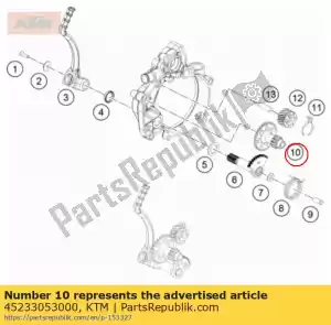 ktm 45233053000 kickstarter shaft - Bottom side