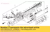 43218SD2931, Honda, tazza honda trx650fa fourtrax rincon trx680fa trx420fa rancher at 650 680 420 , Nuovo