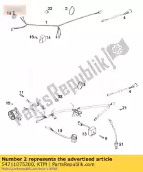 Qui puoi ordinare cablaggio 250-380 exc '98 da KTM , con numero parte 54711075200: