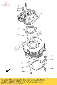 yamaha 1LV113511000 gasket, cylinder - Bottom side