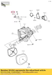 kawasaki 921541268 bolt,flanged,6x20 kx85cef - Bottom side