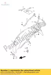 Suzuki 6311101D01291 body, rr fender - Bottom side