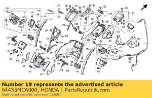 Honda 64455MCA000 conjunto de saída., l. fr inferior - Lado inferior