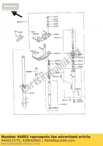 Kawasaki 440011575 frente de garfo - Lado inferior