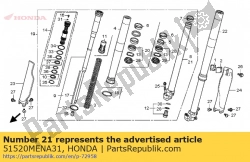 Honda 51520MENA31, Pipe comp., l. slide, OEM: Honda 51520MENA31