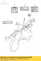 6837202B41, Suzuki, etykieta, ostrze?enie suzuki rm  rmx rm125 rm250 250 125 , Nowy