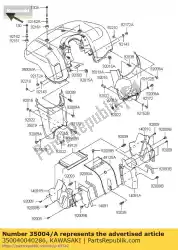 Qui puoi ordinare parafango anteriore, bianco kvf650-d1 da Kawasaki , con numero parte 350040040286: