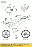 560690101, Kawasaki, patroon, zijbekleding, rechts kawasaki zx6r ninja r zx 6r 600 , Nieuw