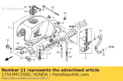 buis, afvoer van Honda, met onderdeel nummer 17543MCZ000, bestel je hier online: