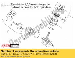 Aprilia 855601, Zestaw pier?cieni t?okowych d80, OEM: Aprilia 855601