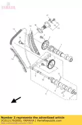 tandwiel, nokkenketting; van Yamaha, met onderdeel nummer 2C0121760000, bestel je hier online: