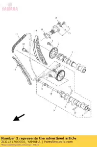 yamaha 2C0121760000 piñón, cadena de levas - Lado inferior