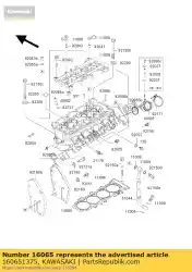 Qui puoi ordinare supporto carburatore zx600-j1 da Kawasaki , con numero parte 160651375: