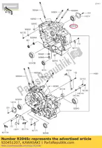 Kawasaki 920451207 roulement à billes, 62/28 - La partie au fond