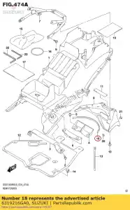 Suzuki 6319216GA0 kussen, achter fe - Onderkant