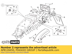 Aprilia AP8126650, Rear mudguard carbon, OEM: Aprilia AP8126650