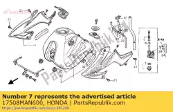 Aquí puede pedir arandela, montaje en tanque de Honda , con el número de pieza 17508MAN600: