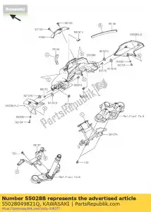 kawasaki 55028049821Q capota, upp, lh, c.l.green br250 - Lado inferior