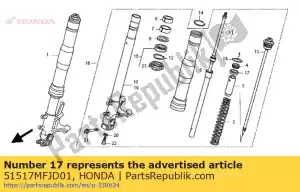 Honda 51517MFJD01 borracha, rolha - Lado inferior