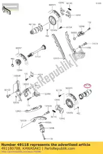 kawasaki 491180788 01 árvore de cames-comp, rr - Lado inferior