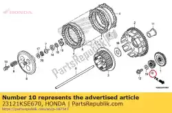 Here you can order the gear, primary drive(17t) from Honda, with part number 23121KSE670: