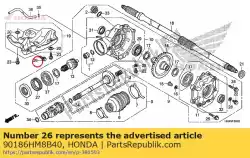 Ici, vous pouvez commander le boulon, bride, 8x18 auprès de Honda , avec le numéro de pièce 90186HM8B40: