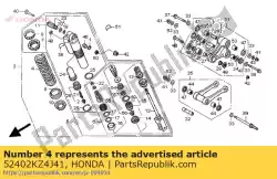 veer, rr kussen van Honda, met onderdeel nummer 52402KZ4J41, bestel je hier online: