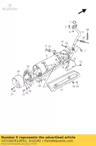 Suzuki 1431007E10E02 silencioso, escapamento - Lado inferior