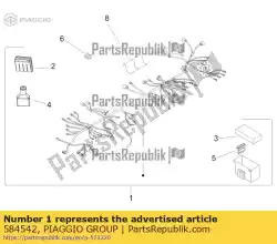 Here you can order the cable harness from Piaggio Group, with part number 584542:
