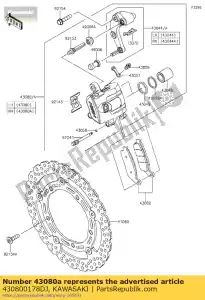 kawasaki 430800178DJ 01 podzespó? zacisku, przód, prawa, bl - Dół