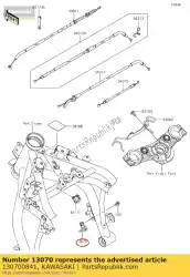 Qui puoi ordinare 01 guida, cavo frizione da Kawasaki , con numero parte 130700841: