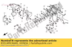 Here you can order the mat, r. Engine side cover from Honda, with part number 83514MCA640: