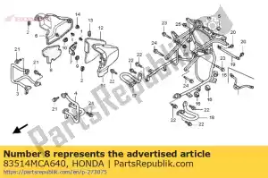 Honda 83514MCA640 mat, r. coperchio laterale del motore - Il fondo