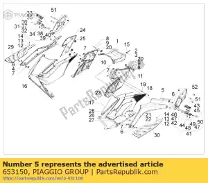 Piaggio Group 653150 tunnel left lateral cover - Bottom side