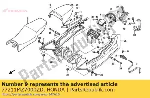 Honda 77211MZ7000ZD cappuccio, parte superiore centrale * b143m - Il fondo