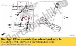 Ici, vous pouvez commander le oring, 21,9x2 auprès de Honda , avec le numéro de pièce 91256ML3791: