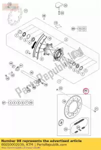 ktm 00050002039 kit drivetrain exc 13t / 50t - Lado inferior