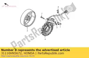 Honda 31110HN5672 volante de compensación - Lado inferior