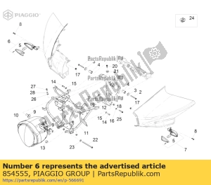 aprilia 854555 indicatore di direzione anteriore rh - Lato superiore