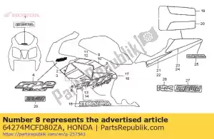 honda 64274MCFD80ZA bande b, l. capot inférieur * type1 * (type1) - La partie au fond