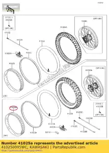 Kawasaki 410250095WC velg, rr, 2.15x19, zwart - Onderkant