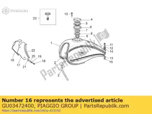 Piaggio Group GU03472400 delantero derecho proteger cromo - Lado inferior