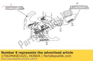 Honda 17563MASE10ZC mark, l. fuel tank *type3 - Bottom side