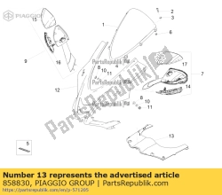 Aprilia 858830, Onderste vergrendeling voorkuip, OEM: Aprilia 858830