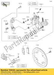 Aqui você pode pedir o 01 guarda, rr-caliper, lh em Kawasaki , com o número da peça 550202268: