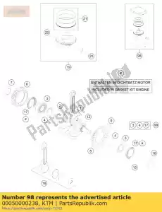 ktm 00050000238 kit de pistón tamaño ii 690 duke - Lado inferior