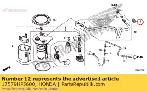 Honda 17579HP5600 borracha, mangueira de alimentação de combustível - Lado inferior