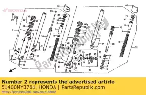 Honda 51400MY3781 fork assy.,r.fr.( - Bottom side