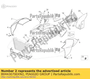 Piaggio Group B04430700XN2 painel lateral direito. preto - Lado inferior